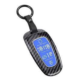 ontto Key Case Cover Fits Hyundai Nexo NX4 Sonata DN8 New Grand Santa Fe Tucson Grandeur Azera Solaris 2020-2022 Key Fob ABS Protective Case Key Cover Key Box 3 Buttons, blue