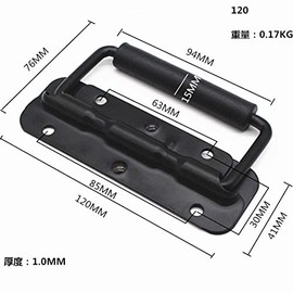 (pont du monde) Handle Rubber Grip Handle, Metal Fittings, Spring Included, 5.5 inches (14 cm), Set of 2