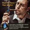 AWOTE Cigar Lighter with Double Jet Flame, Refillable Cigar Torch