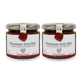 Frantoi Cutrera - Pomodorino Semi Secco - Semi-Dried Cherry Tomatoes in Extra Virgin Olive Oil, Product of Italy, 6.7oz (2 pack)