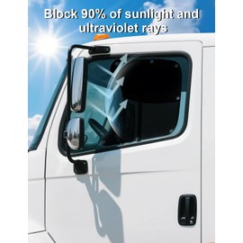 Upgraded 2 PCS Semi Trucks Window Shades, 23.6"x21.6" UV Protection Truck Window Shade with Suction Cups, Compatible with Freightliner, Volvo VNL, International, Kenworth, and RVs