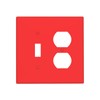 Red 2 Gang Single Toggle/Double Duplex Combo Outlet Light Switch