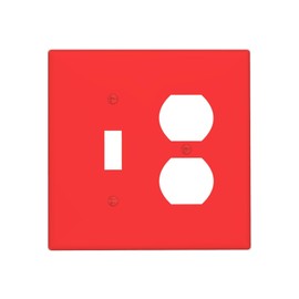 Red 2 Gang Single Toggle/Double Duplex Combo Outlet Light Switch Cover Electric Decorative Combination Device Switch Face Wall Plate