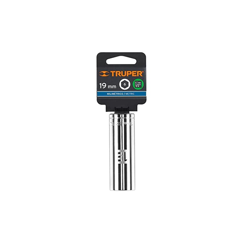 Truper D-1219-ML, Dado largos de 6 puntas mm, 19 mm,