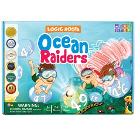 Logic Roots Ocean Raiders Number Sequencing & Addition Game - Fun Math Board Game and STEM Toy for 5-7 Year Olds, Perfect Educational Gift for Kids (Boys & Girls), Home Schoolers, Kindergarten & Up