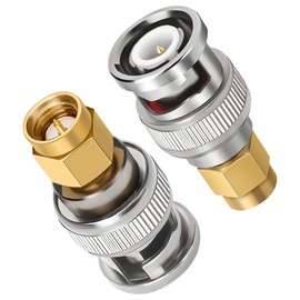 Togconn SMA to BNC Adapter 2Pack, SMA Male to BNC Male RF Coax Antenna Convertor Connector, Low Loss for RF Applications/Wireless LAN Devices/Wi-Fi Radios External Antenna