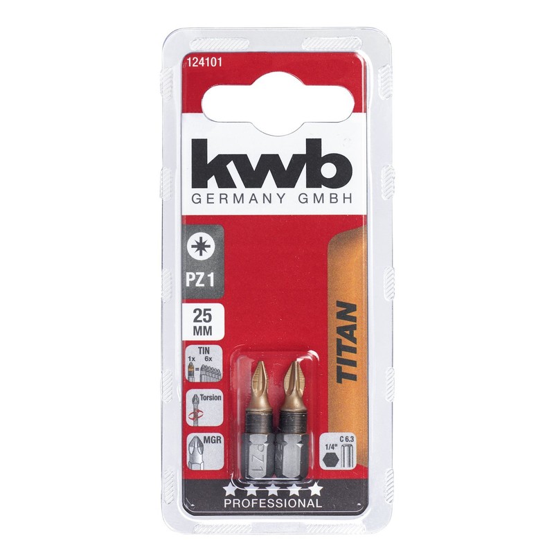 kwb 2 x Bits 25 mm Torx Titanium