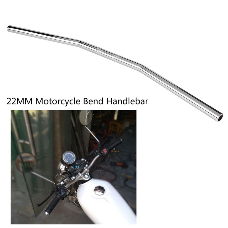 7/8Inch 22MM Motorcycle Retro Bend Handlebar Handle Bar Silver