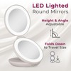 Zadro 4.5" Round LED Compact Mirror 10X/1X Travel Mirror with