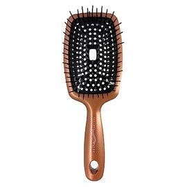 Phillips Brush Flexx Cepillo para Desenredar El Cabello Con Cojín Completamente Ventilado, Cepillo para Cabello Ondulado Flexible de Cobre y Negro de Diseño Elegante