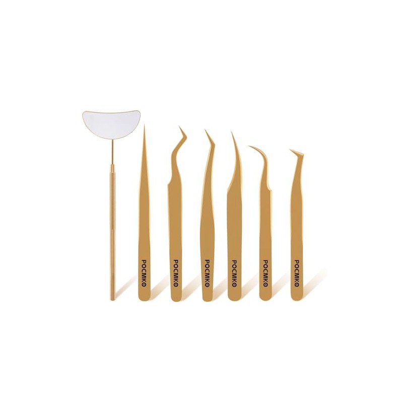 Pinzas de pestañas para extensiones de pestañas, juego profesional de