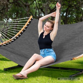 SUNCREAT Hammocks Portable Double Outdoor Hammock, 450lbs Capacity, Quick Dry 2 Person Hammock with Carrying Bag, Dark Gray