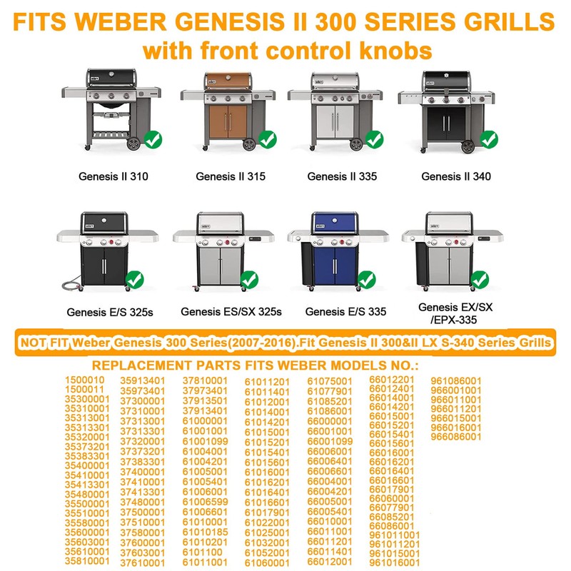 SafBbcue 7853 18.75" Cast Iron Grill Grates for Weber Genesis
