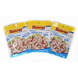 3 Pack of Packaged Tuna Dolores (2.6oz, Chunk Light Yellowfin Tuna in Water)