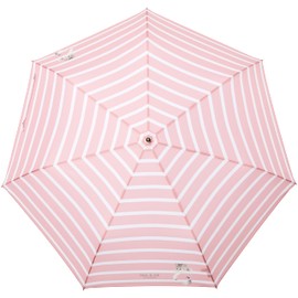 Moonbat Folding Umbrella, PAUL & JOE Swinging Nunette Rain Umbrella, Folding Umbrella, Logo Included, Border, Fashionable, Cat, Cute Gift, Women's, Pink, Rib Length: Approx. 21.7 inches (55 cm), Pink