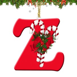 Christmas Ornaments 2024, Letter Christmas Tree Ornaments, Christmas Ornaments Decor Holiday Party Home Decor Initial Ornaments Alphabet (Z)