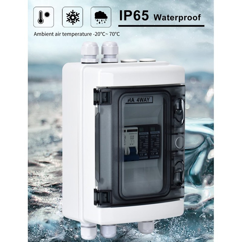 DIHOOL Outdoor Circuit Breaker Box, Solar Isolator Disconnect Switch 40