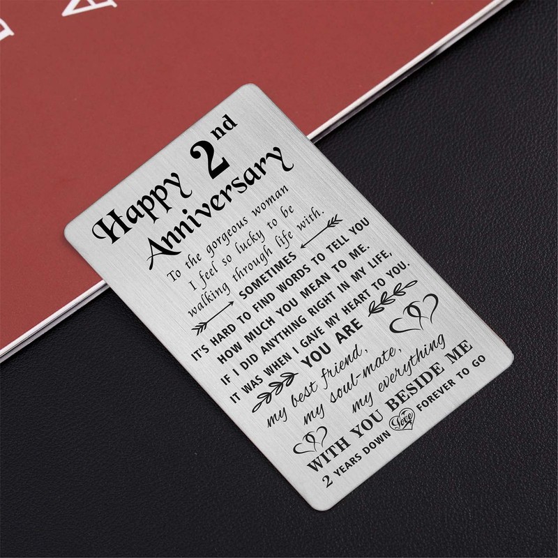 TANWIH 2 Year Anniversary Card Gifts for Wife, Happy 2nd