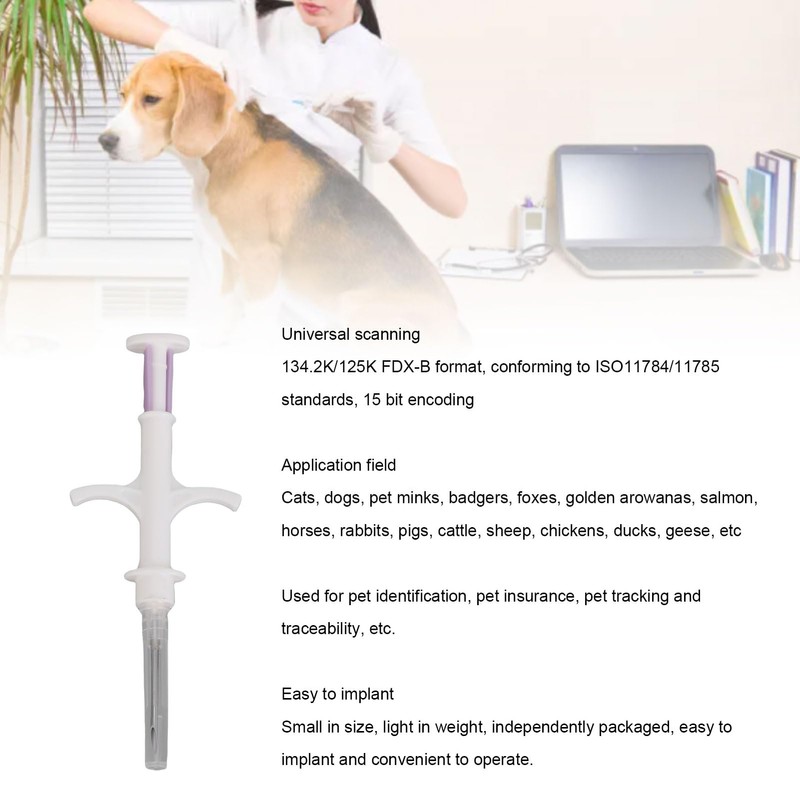Jonlaki PET Microchip, Pack of 10 Universal FDX-B 134.2 KHz