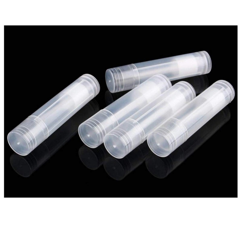 JZK 50 x Transparent Clear Plastic Lip Balm Empty Container