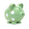 Child to Cherish Ceramic Polka Dot Piggy Bank (Green)