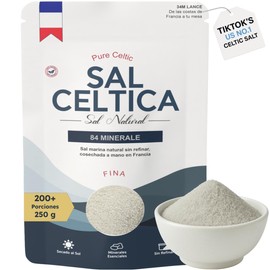 Sal Celtica | Celtic Salt | 84 Minerales | Electrolitos Naturales | Sin Refinar | Secado al Sol | 250g | 200+ Porciones