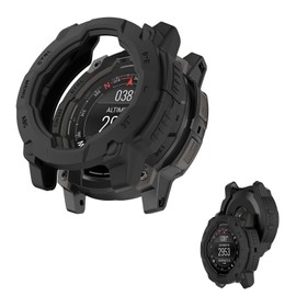 Garmin Instinct 3 50mm 用 ケース 保護カ フィルム一体 保護ケース 【NOUKAJU】 保護 カバー TPU素材 全面保護 超薄型 装着簡単 耐衝撃 高透過率 カバー 衝撃吸収 アクセサリー (ブラック)