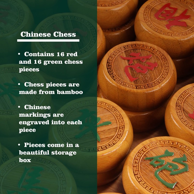 BambooMN Premium Bamboo Chinese Chess & Go Reversible Game Board