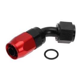 A ABSOPRO Male Flare Reducer Hose Fitting Adapter TF-1001-AN8 45° Fuel Line Connector Aluminum with O-ring Red,Black
