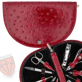 3 Swords Germany - brand quality 10 piece manicure pedicure grooming kit set for professional finger & toe nail care scissors clipper fashion leather case in gift box, Made by 3 Swords (2412)