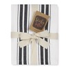100% Cotton Tea Towel - Black Basketweave Stripe Pattern, Pack