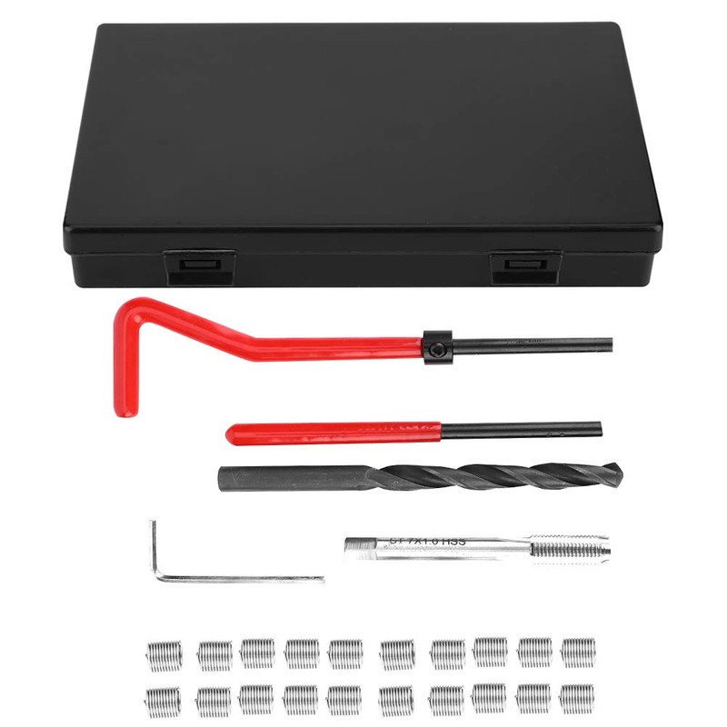 Chazcool 25Pcs Thread Repair Kit M7 x 1, Kit Thread