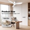 Ensenior 52 Inch Ceiling Fans with lights Remote Control, Flush