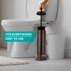 BROOKSTONE, Bronze Metallic Toilet Brush with Holder, Long Handle for