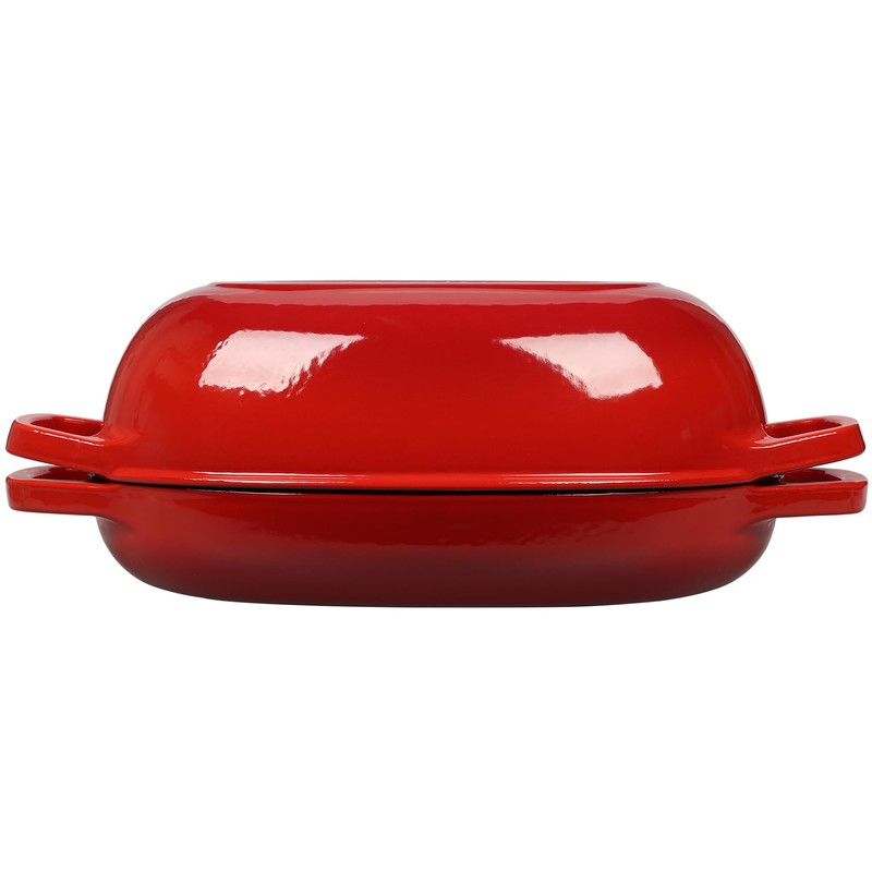 EDGING CASTING Enameled Cast Iron Oval Dutch Oven Pot with