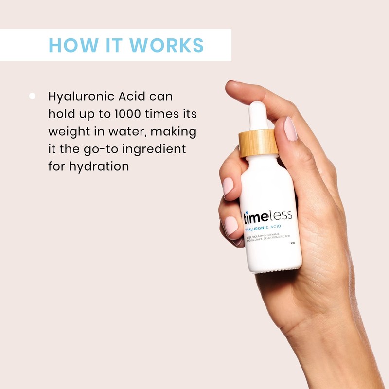 Timeless Skin Care Hyaluronic Acid 100% Pure Serum - Hydrating