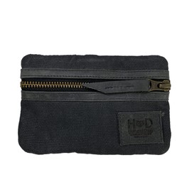 Hide & Drink, Multi-Tool Pocket Pouch, Compact Multipurpose EDC Zippered Bag, Mini Camping Tool Case, Waxed Canvas, Knife Holster, Handmade Slim Organizer (Charcoal Black)