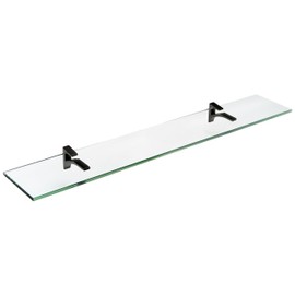 Spancraft Glass Cardinal Glass Shelf, Black, 6 x 12