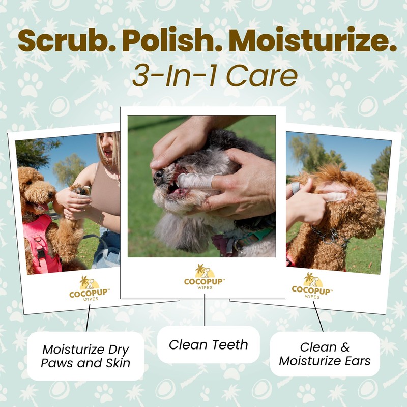 Cocopup Dog Teeth Cleaning Wipes Ear Nose Paws Fur Cleaner