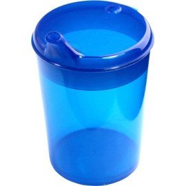 Medi-Inn+ Sippy Cup 250 ml Practical Set: 5 Bases with 10 Lids (5 x with Opening 12 x 10 mm and 5 x with Opening 4 x 4 mm) Blue