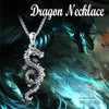 PCTJYFU Dragon Necklace 925 Sterling Silver Oxidized Dragon Pendant Unisex