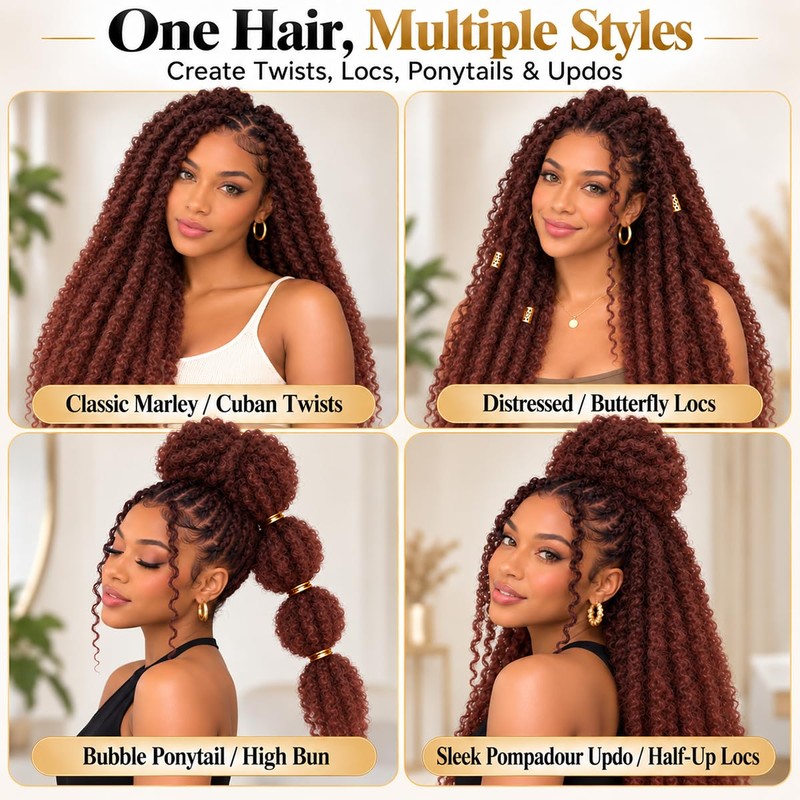 XSASLYET Marley Twist Braiding Hair, Cuban Twist, 18 In,8 Packs,T1B/350