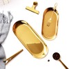 Set of 2pcs Gold Oval Tray Stainless Steel Cosmetics Jewelry