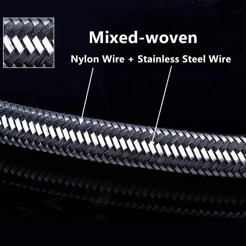 Connection Hose 5 m, Stainless Steel Reinforced Hose Tap, (G1/2),