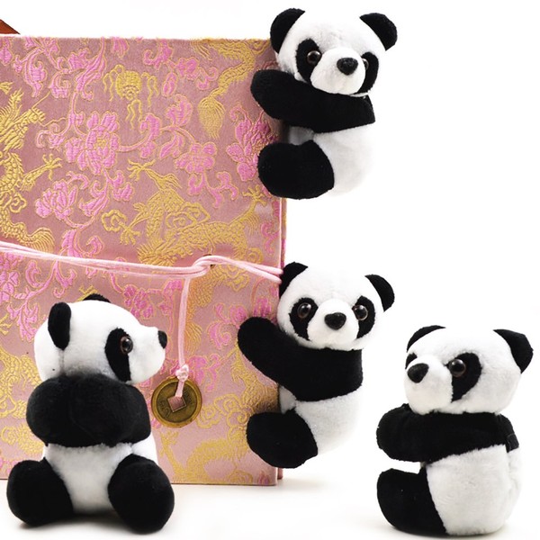 Yiphates 2Pcs Plush Animal Clip Clip-On Critter Panda Clip Note