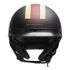 Indian Motorcycle Half Helmet, Black with Retro Racing Stripe, Matte