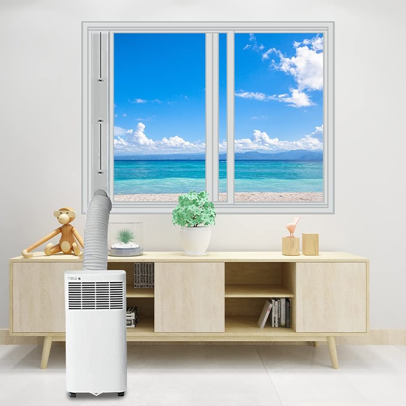 UNAOIWN Portable Air Conditioner Window Kit, Adjustable Vertical/Horizontal Sliding Window