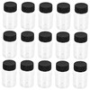 BUGUUYO 25pcs Plastic Sample Vials with Black Lids Wide Mouth