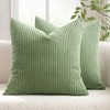 MIULEE Set of 2 Striped Corduroy Square Throw Pillow Case
