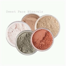 5pc KIT Mineral Makeup Bare Face Set Full Coverage Concealer Blush Foundation Illuminating Powder (Pink Bisque)